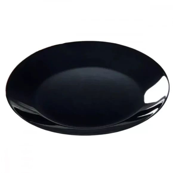 PRIMA DECO CLASSIC Talerz obiadowy 25 cm / czarny / szkło hartowane