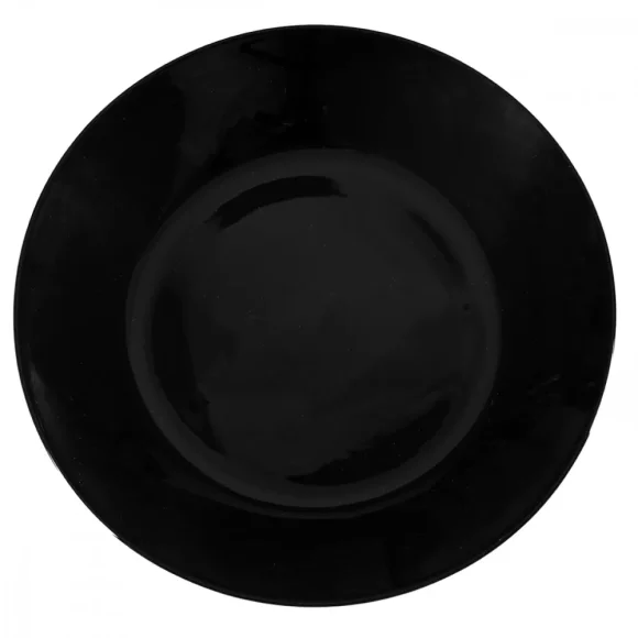 PRIMA DECO CLASSIC Talerz obiadowy 25 cm / czarny / szkło hartowane