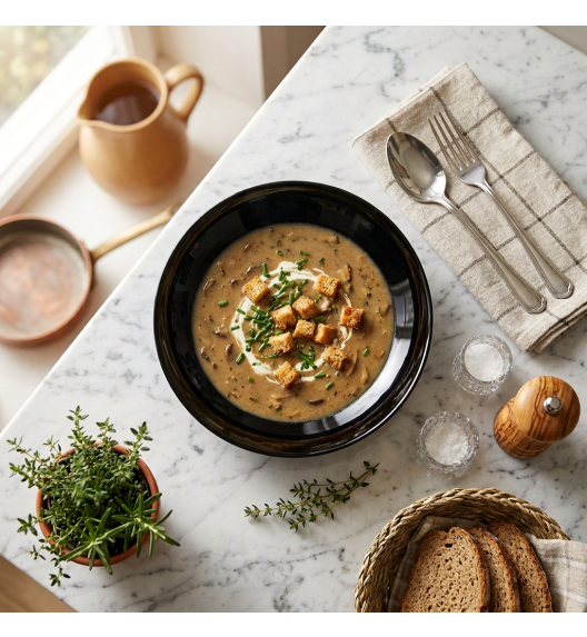 PRIMA DECO CLASSIC Talerz głęboki do zupy 20 cm / czarny / szkło hartowane