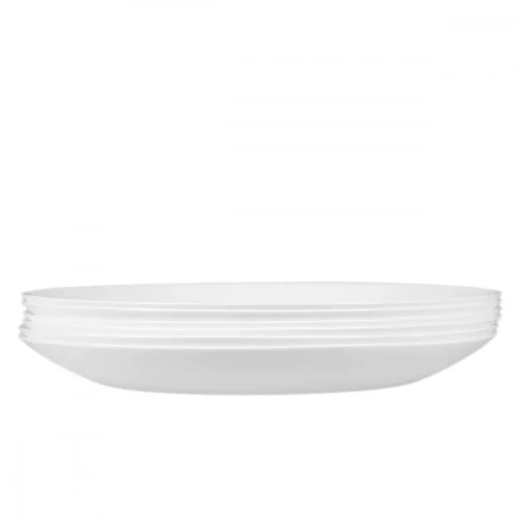 PRIMA DECO CLASSIC Komplet obiadowy OPALEX 18 el dla 6 os / z miseczką / biały / szkło hartowane