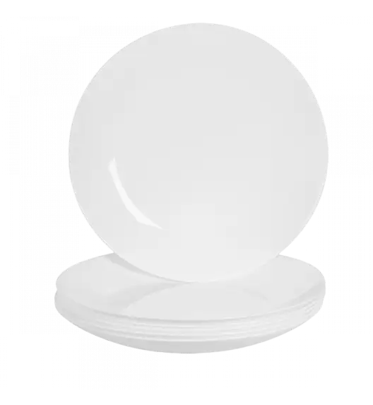 PRIMA DECO CLASSIC Komplet obiadowy OPALEX 18 el dla 6 os / z miseczką / biały / szkło hartowane