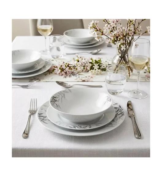 PRIMA DECO Komplet obiadowy 36 el dla 12 os NATURA / okrągły / porcelana
