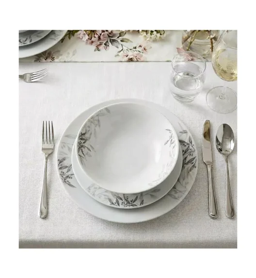 PRIMA DECO Komplet obiadowy 36 el dla 12 os NATURA / okrągły / porcelana
