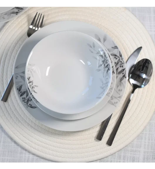 PRIMA DECO Komplet obiadowy 36 el dla 12 os NATURA / okrągły / porcelana