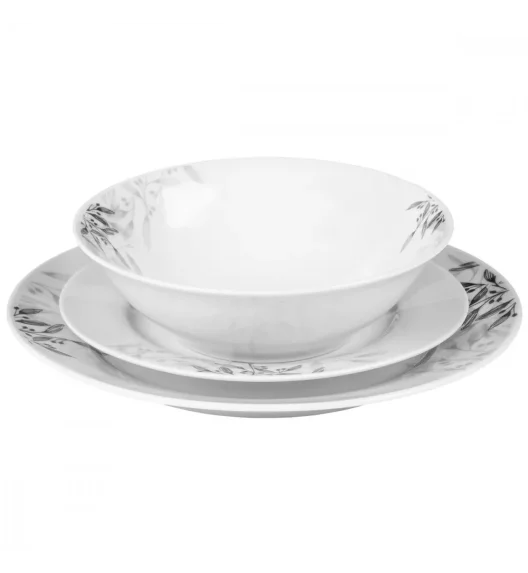 PRIMA DECO Komplet obiadowy 36 el dla 12 os NATURA / okrągły / porcelana