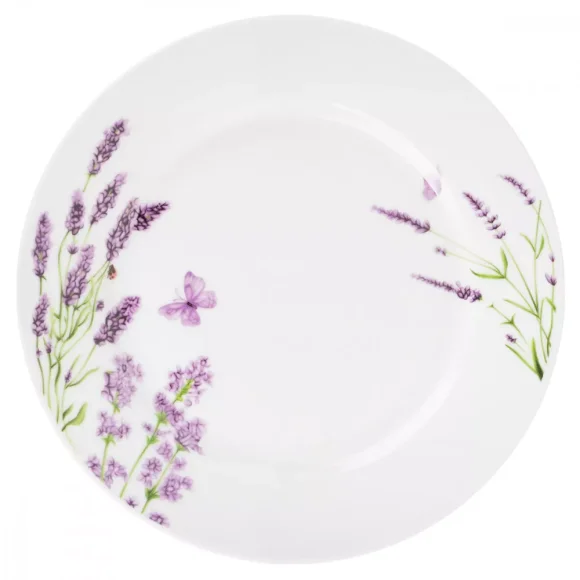 PRIMA DECO Komplet obiadowy 36 el dla 12 os LAWENDA / okrągły / porcelana