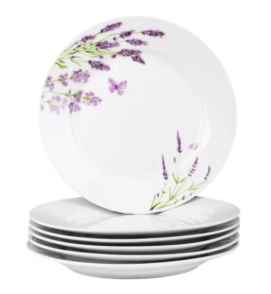 PRIMA DECO Komplet obiadowy 36 el dla 12 os LAWENDA / okrągły / porcelana