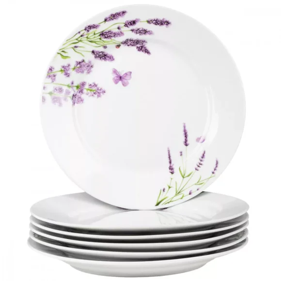 PRIMA DECO Komplet obiadowy 36 el dla 12 os LAWENDA / okrągły / porcelana