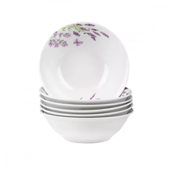 PRIMA DECO Komplet obiadowy 36 el dla 12 os LAWENDA / okrągły / porcelana