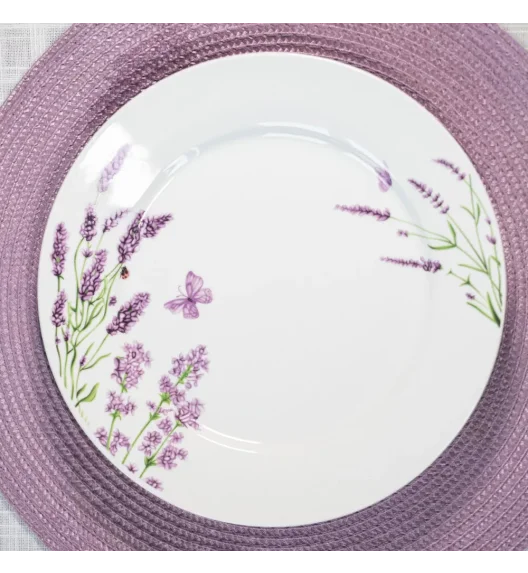 PRIMA DECO Komplet obiadowy 36 el dla 12 os LAWENDA / okrągły / porcelana
