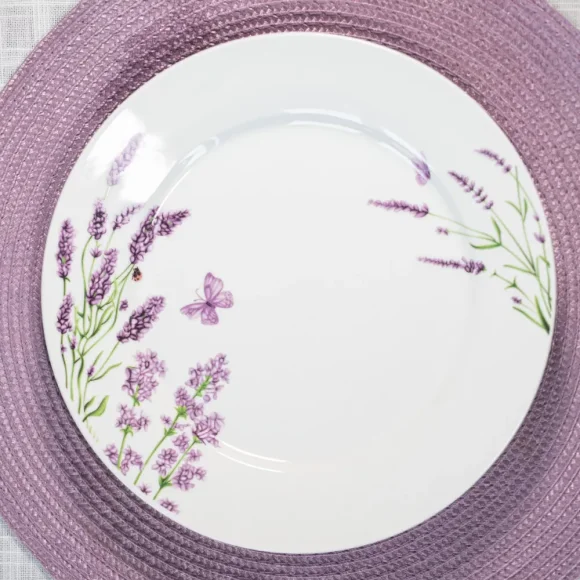PRIMA DECO Komplet obiadowy 36 el dla 12 os LAWENDA / okrągły / porcelana