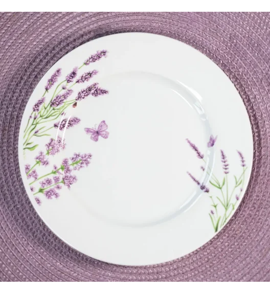 PRIMA DECO Komplet obiadowy 36 el dla 12 os LAWENDA / okrągły / porcelana