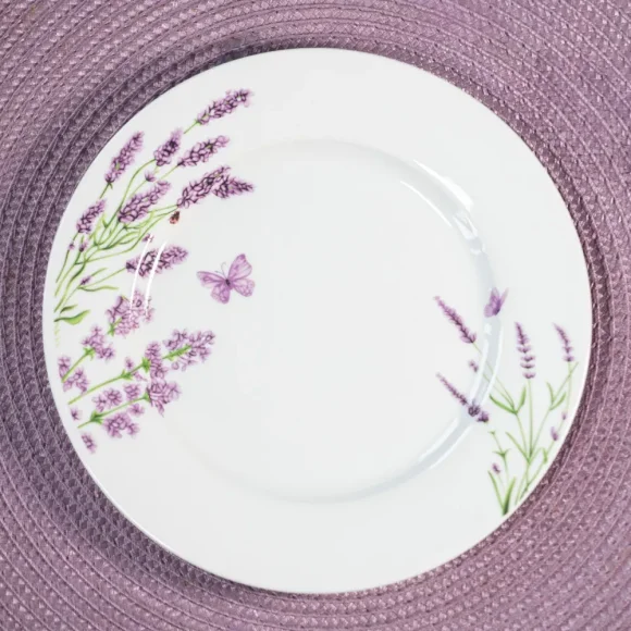 PRIMA DECO Komplet obiadowy 36 el dla 12 os LAWENDA / okrągły / porcelana