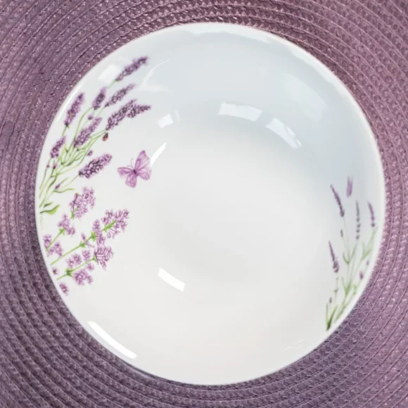 PRIMA DECO Komplet obiadowy 36 el dla 12 os LAWENDA / okrągły / porcelana