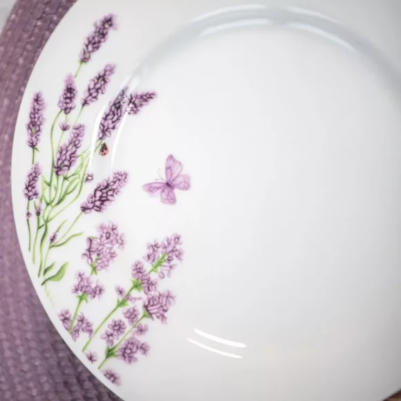 PRIMA DECO Komplet obiadowy 36 el dla 12 os LAWENDA / okrągły / porcelana