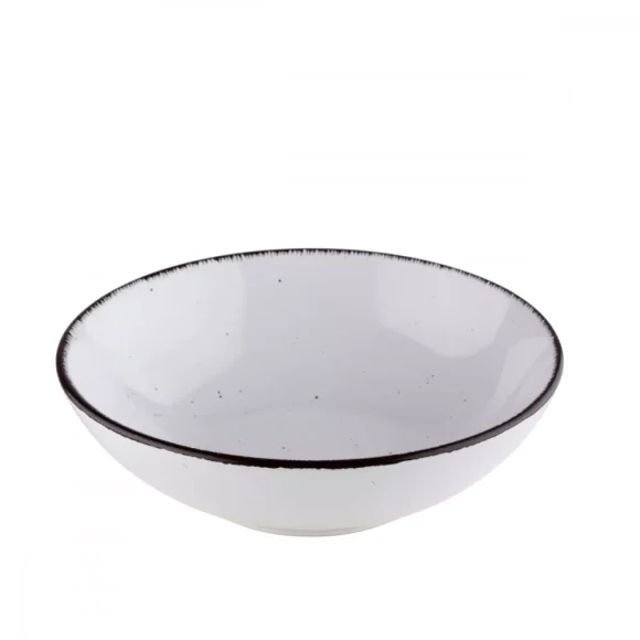 PRIMA DECO Komplet obiadowy 48 el dla 12 os biały / kamionka