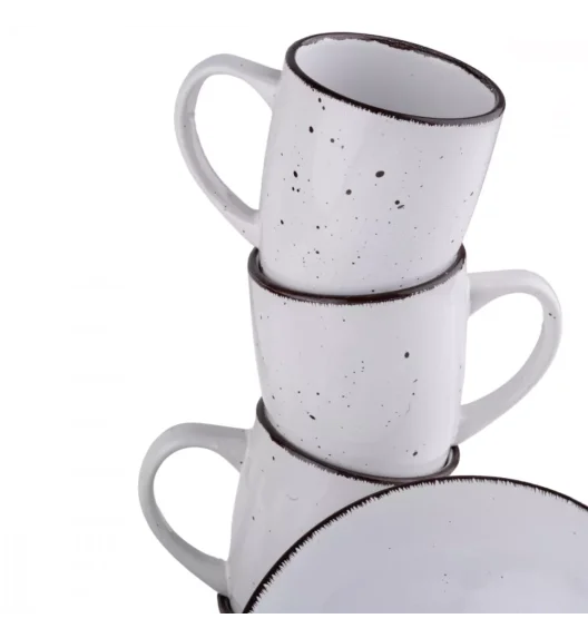 PRIMA DECO Komplet obiadowy 48 el dla 12 os biały / kamionka