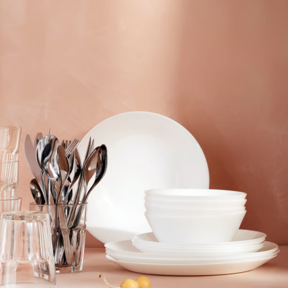 IKEA OFTAST BIAŁY 6x TALERZ 25 CM