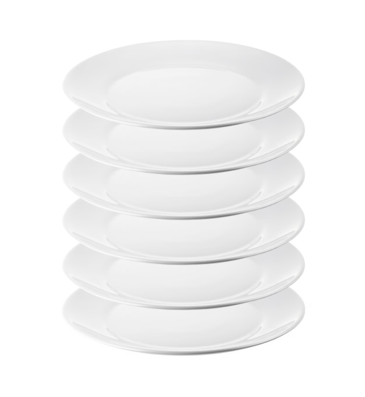 IKEA OFTAST BIAŁY 6x TALERZ 25 CM