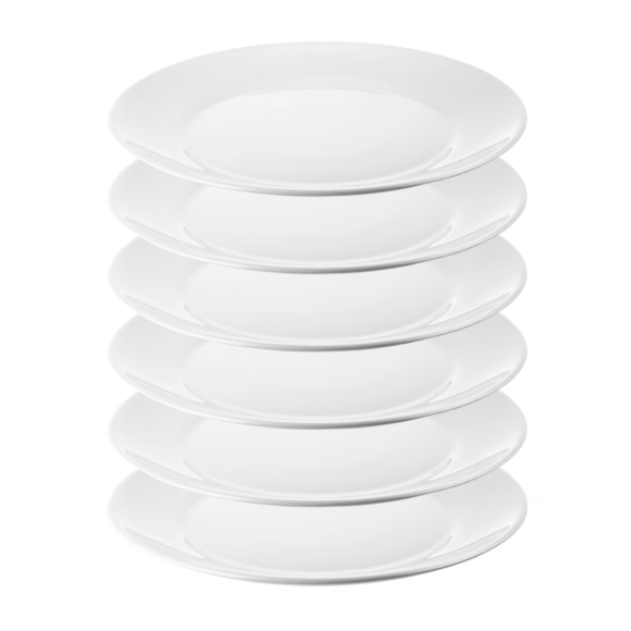 IKEA OFTAST BIAŁY 6x TALERZ 25 CM