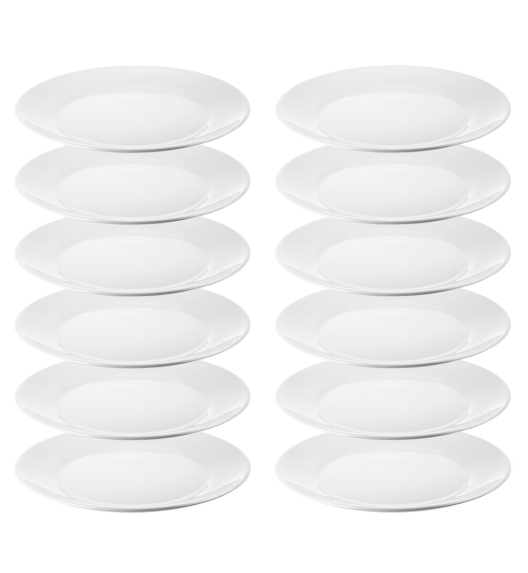 IKEA OFTAST BIAŁY 12x TALERZ 25 CM