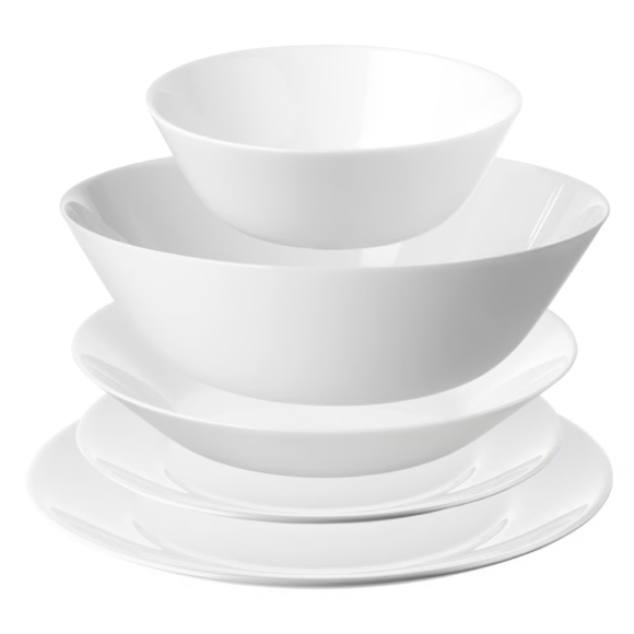 IKEA OFTAST SERWIS OBIADOWY 12/50 BIAŁY