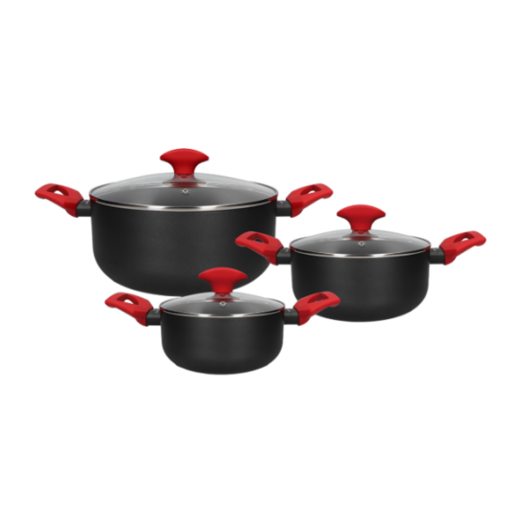 ZWIEGER CARMINA Komplet 3 garnków z pokrywkami 16, 18, 24 cm | indukcja | aluminium 