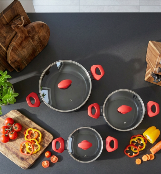 ZWIEGER CARMINA Komplet 3 garnków z pokrywkami 16, 18, 24 cm | indukcja | aluminium 