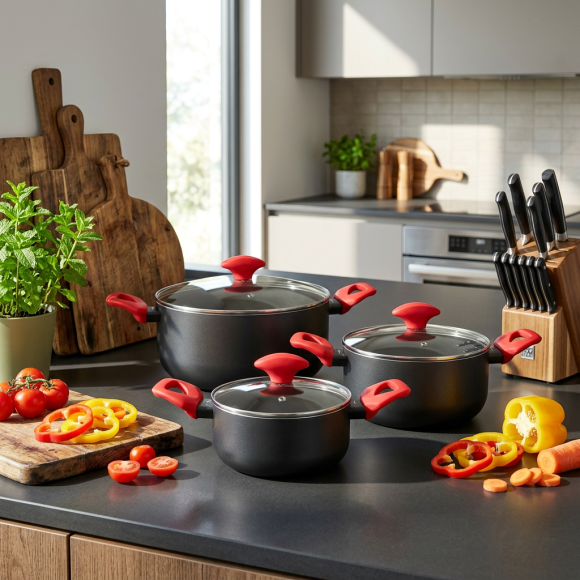 ZWIEGER CARMINA Komplet 3 garnków z pokrywkami 16, 18, 24 cm | indukcja | aluminium 