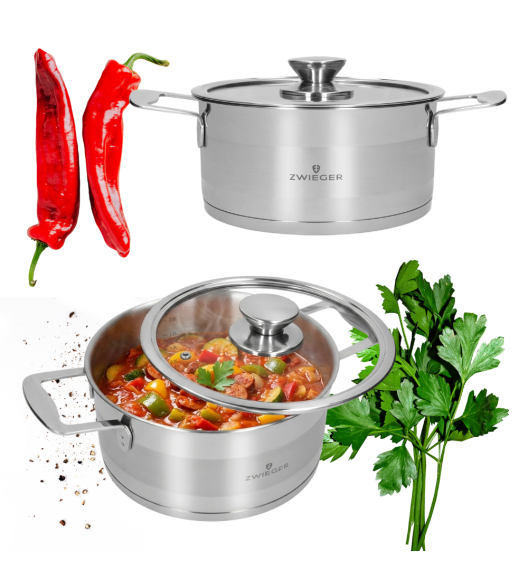 ZWIEGER CALDO Garnek 2,6 l z pokrywką 20 cm całostalowy