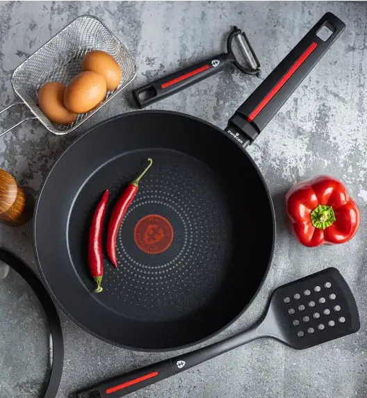 ZWIEGER RED LINE Patelnia głęboka z pokrywką 28 cm / powłoka nieprzywierająca TitanEX