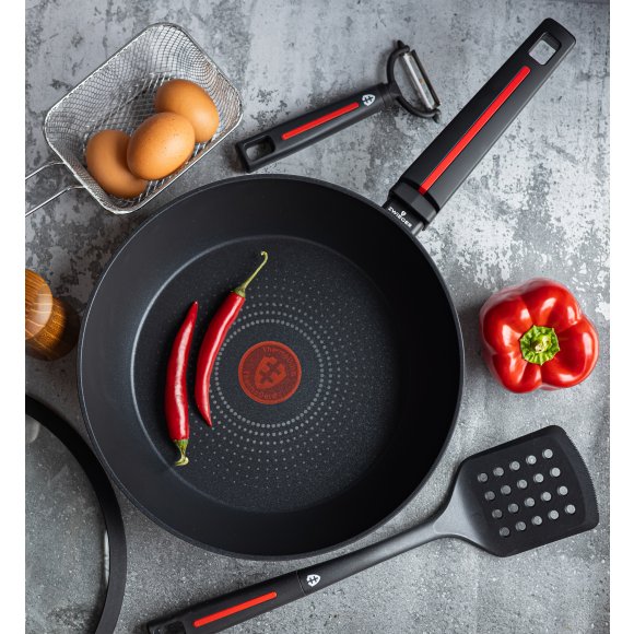 ZWIEGER RED LINE Patelnia głęboka z pokrywką 28 cm / powłoka nieprzywierająca TitanEX
