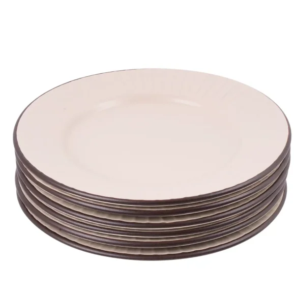 PRIMA DECO BRENTA Komplet obiadowy 18 el dla 6 os / kamionka / kaszmirowy mat