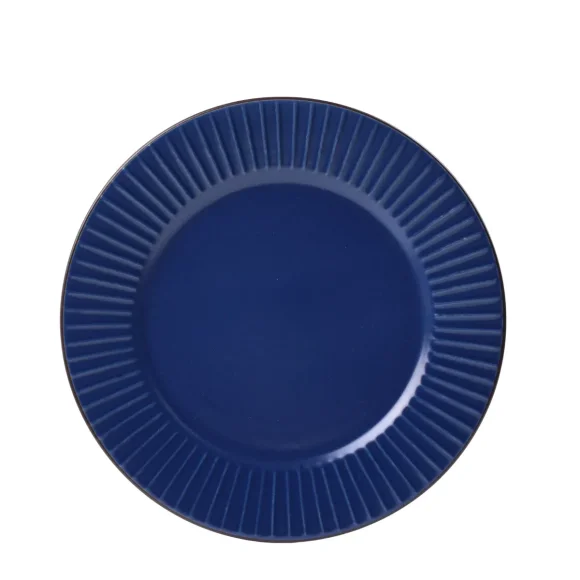 PRIMA DECO BRENTA Komplet obiadowy 36 el dla 12 os / kamionka / granatowy mat