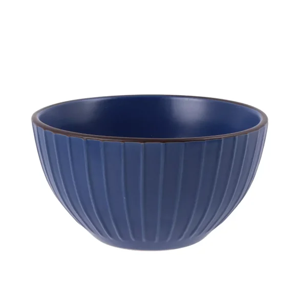 PRIMA DECO BRENTA Komplet obiadowy 36 el dla 12 os / kamionka / granatowy mat