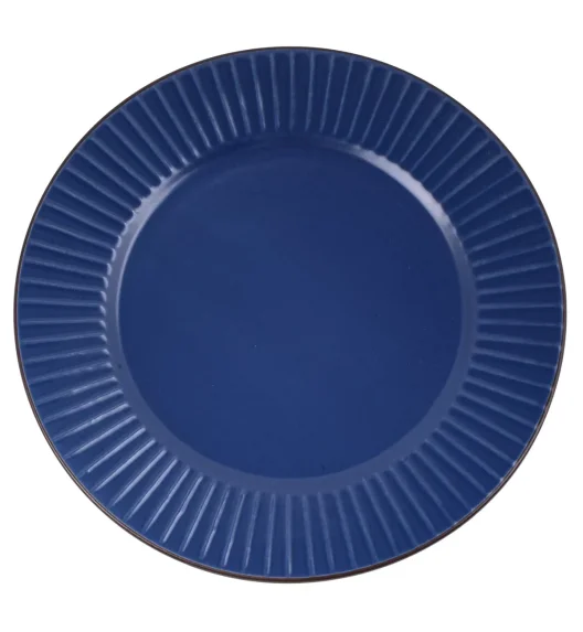 PRIMA DECO BRENTA Komplet obiadowy 36 el dla 12 os / kamionka / granatowy mat