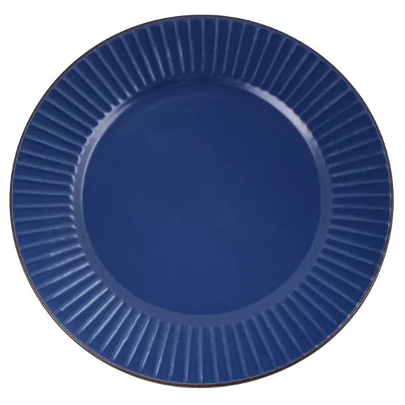 PRIMA DECO BRENTA Komplet obiadowy 36 el dla 12 os / kamionka / granatowy mat