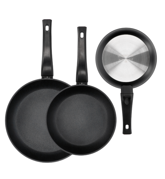 ZWIEGER CALDO Komplet patelnia 20, 24, 28 cm + pokrywki 3w1