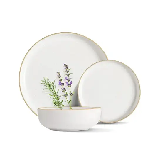 MG HOME | ZESTAW OBIADOWY Z KAMIONKI ARTENA WHITE 12 EL / 4 OS