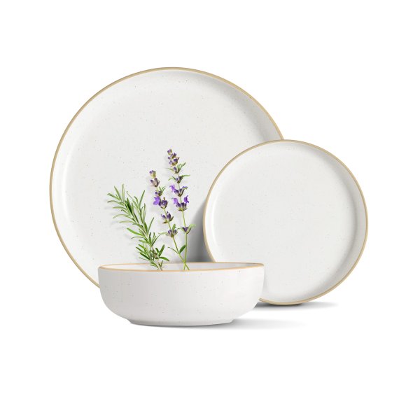 MG HOME | ZESTAW OBIADOWY Z KAMIONKI ARTENA WHITE 12 EL / 4 OS