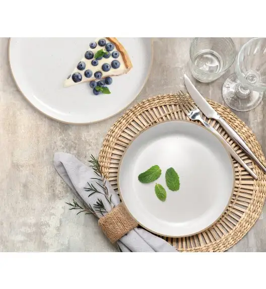 MG HOME | ZESTAW OBIADOWY Z KAMIONKI ARTENA WHITE 12 EL / 4 OS