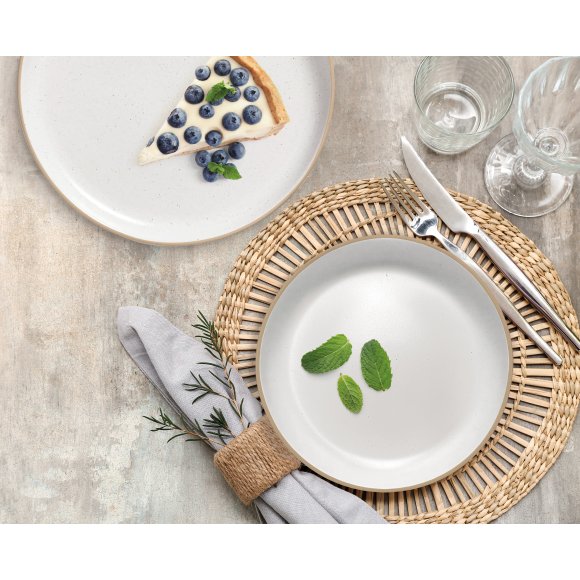 MG HOME | ZESTAW OBIADOWY Z KAMIONKI ARTENA WHITE 12 EL / 4 OS