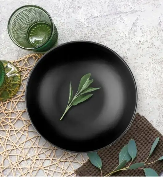 MG HOME | ZESTAW OBIADOWY Z KAMIONKI ARTENA BLACK 12 EL / 4 OS