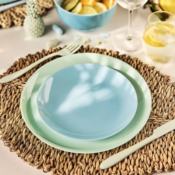 LUMINARC DIWALI PARADISE GREEN Serwis komplet 36 el / 12 os miętowy