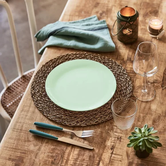 LUMINARC DIWALI PARADISE GREEN Serwis komplet 36 el / 12 os miętowy