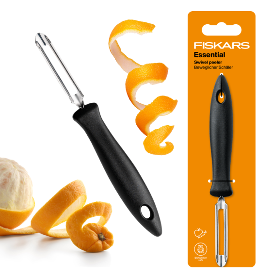 FISKARS ESSENTIAL 1065586 Skrobaczka do warzyw i owoców 18 cm / z ruchomą głowicą