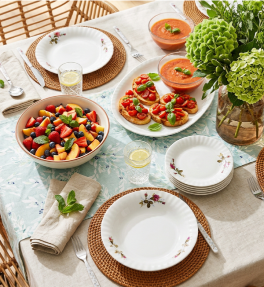 CHODZIEŻ IWONA B026 Serwis obiadowy 36 el 12 osób / porcelana / Chodzieska róża