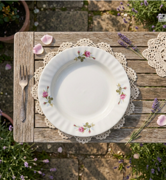 CHODZIEŻ IWONA B026 Serwis obiadowy 36 el 12 osób / porcelana / Chodzieska róża