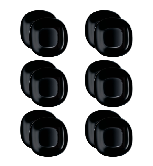 LUMINARC CARINE BLACK 12x Talerz obiadowy 26 cm | szkło hartowane | L9817