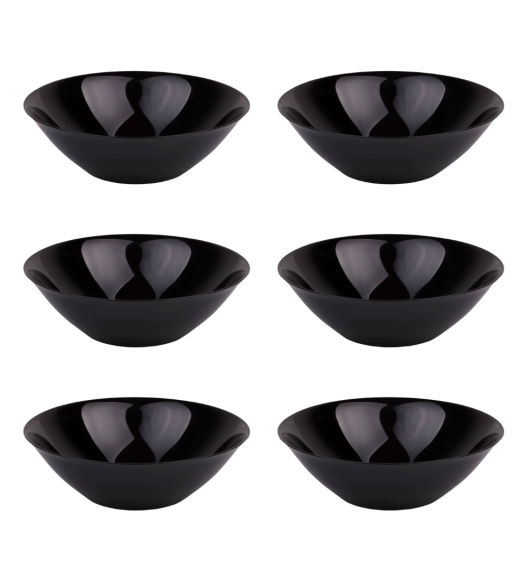 LUMINARC CARINE BLACK 6x Salaterka 27 cm | szkło hartowane | D2376/V6133